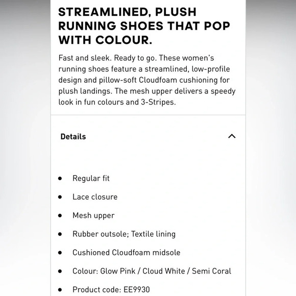 Adidas Sooraj running shoes in Glow Pink / Cloud White / Semi Coral EE9930 - Picture 5 of 11